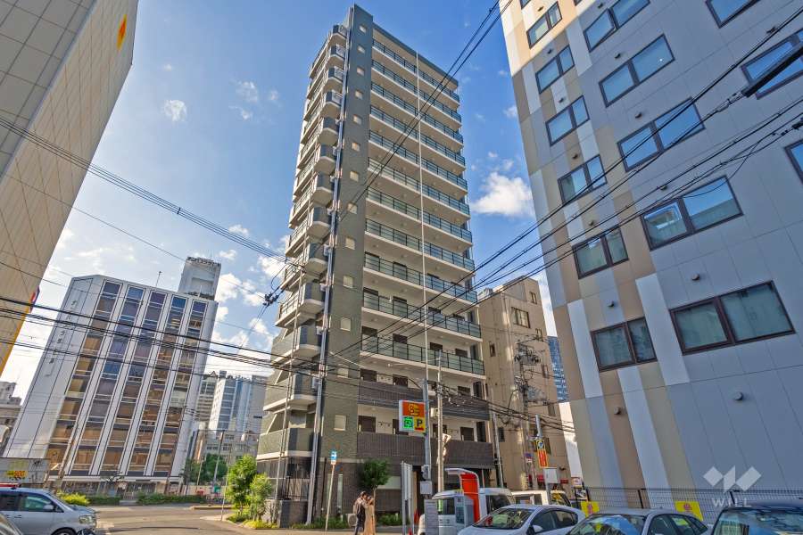 プレサンス難波駅前の外観（南東側から）