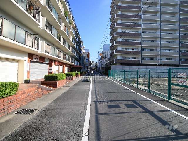 敷地西側の前面道路（南側から）