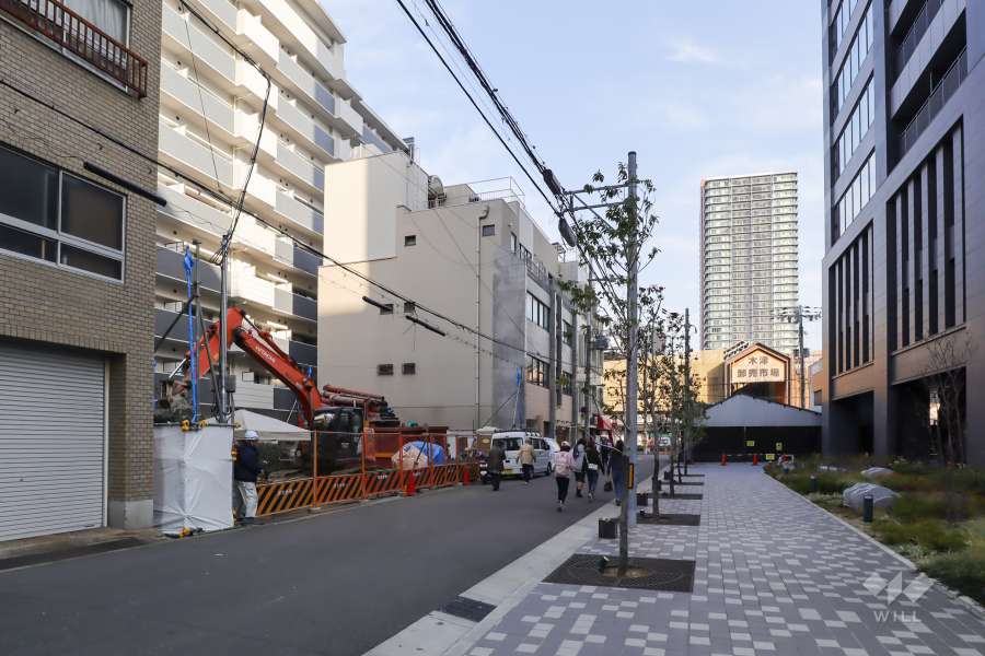 敷地北側の前面道路