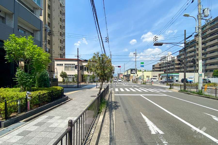 敷地北側の前面道路（東側から）