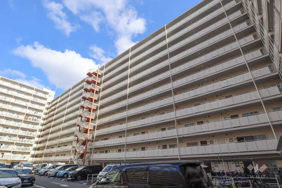 関目グリーンハイツの外観（A棟）（西側から）