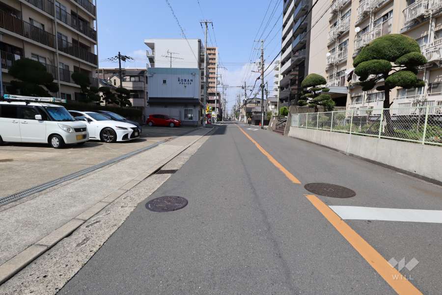 敷地東側の前面道路（南側から）