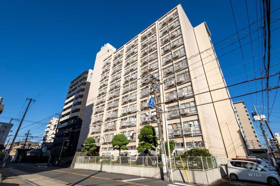 京橋第二コーポの外観（南西側から）