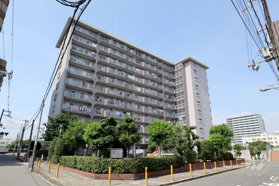 城北ハイツ2号館の外観（南側から）
