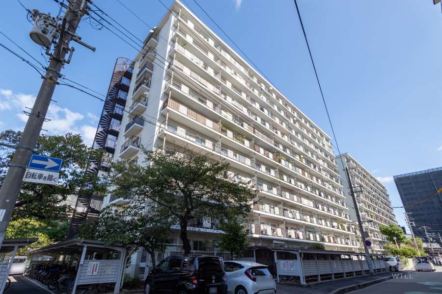 日商岩井野江マンションの外観（南西側から）