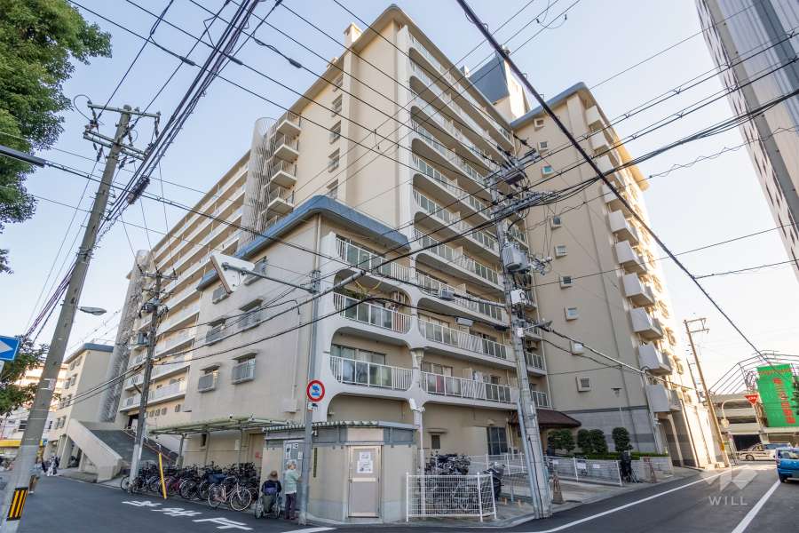 日商岩井京橋ハイツの外観（北西側から）