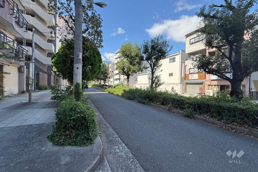 敷地北側の前面道路　