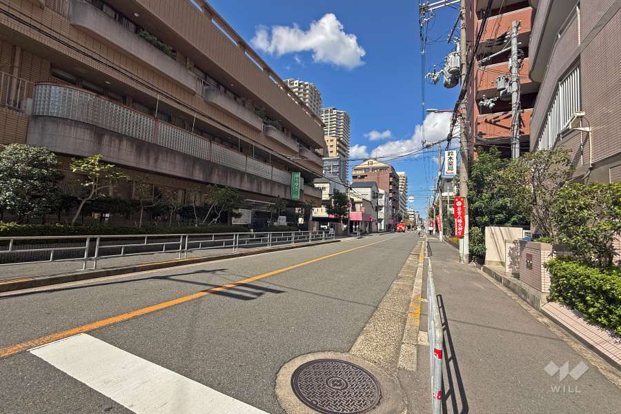 敷地西側の前面道路（南側から）