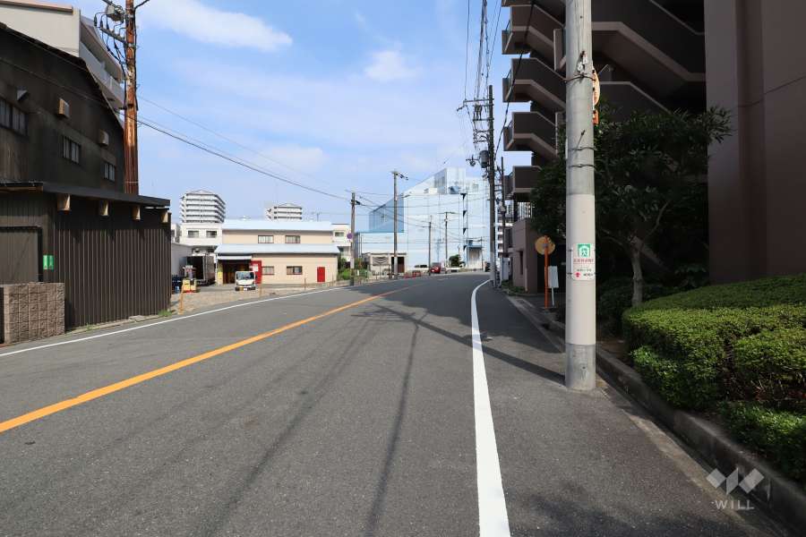 敷地北側の前面道路（西側から）