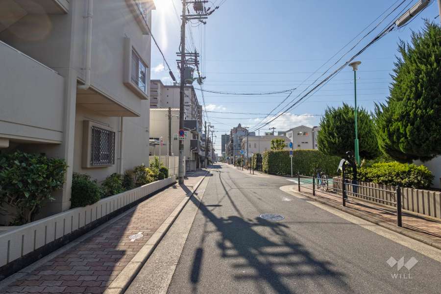 敷地西側の前面道路　
