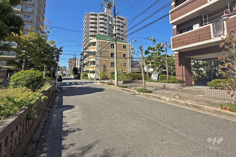 敷地南側の前面道路（東側から）