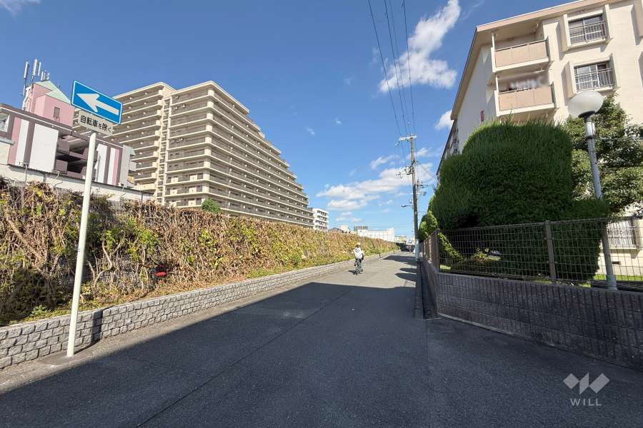 敷地西側の前面道路　