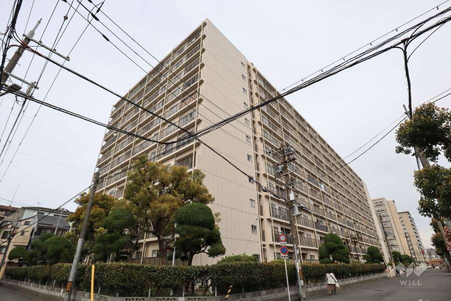 京橋コーポの外観（南西側から）