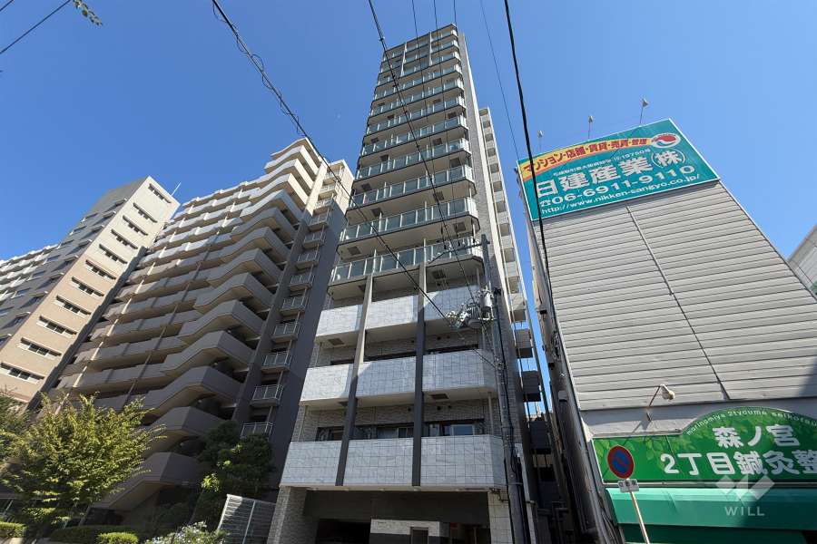 エスリード大阪城クローグの外観（南西側から）