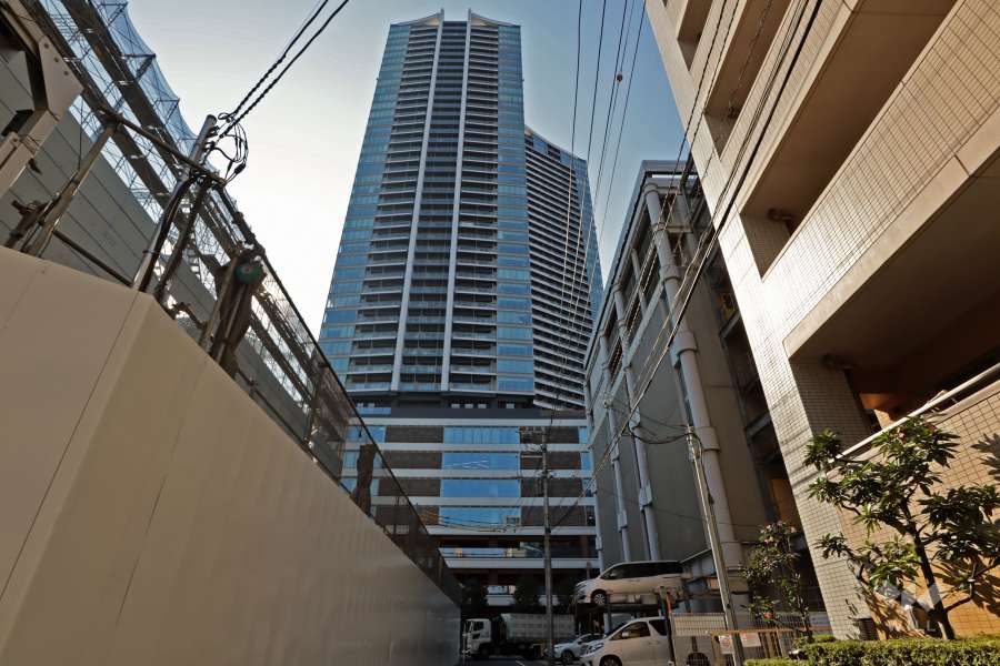 パークタワー勝どきミッドの外観(北東側から)