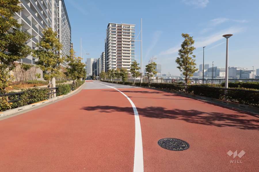 敷地南東側の前面道路

