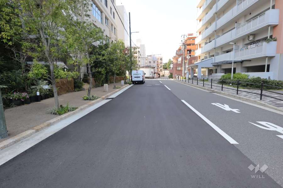 敷地北側の前面道路（東側から）
