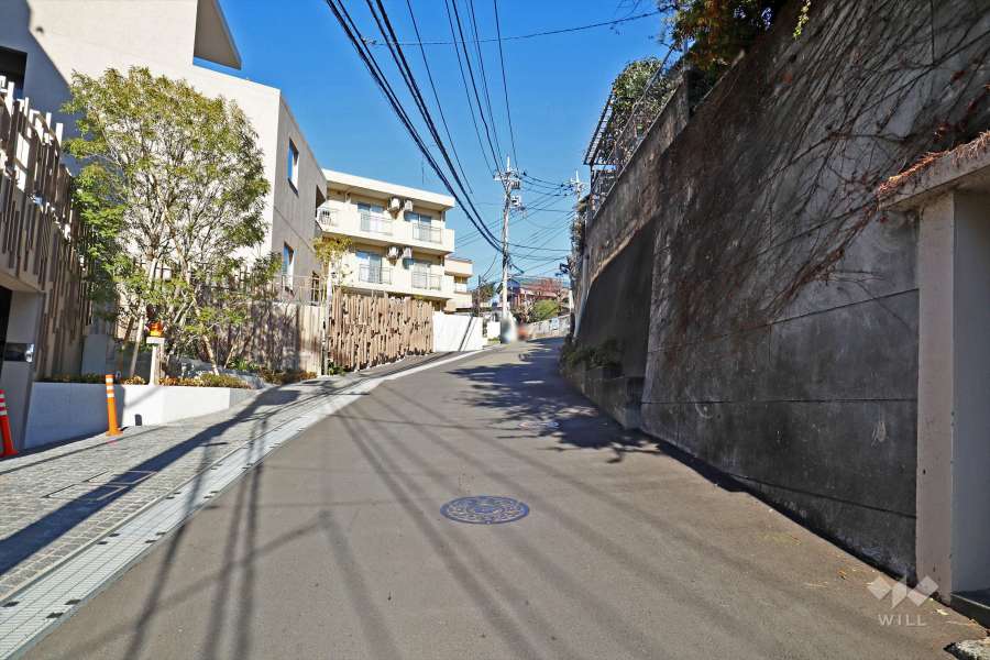 敷地東側の前面道路(南側から)