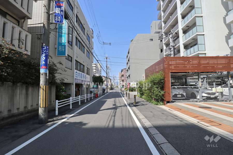 敷地南側の前面道路(東側から)
