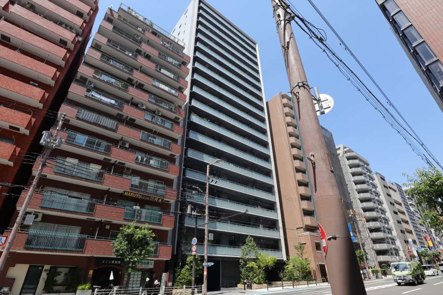 グランドメゾン谷町四丁目の外観（南東側から）