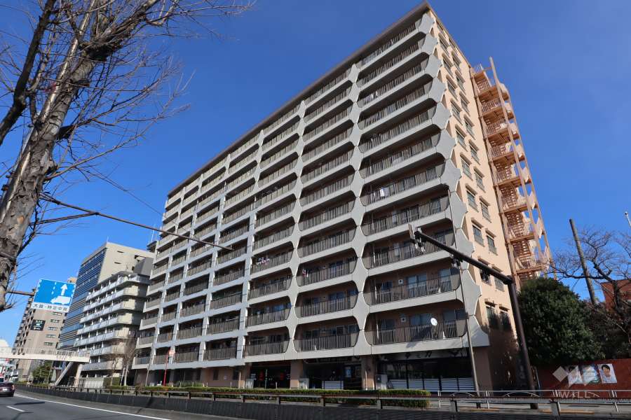 竹の塚マンションの外観(南西側から)
