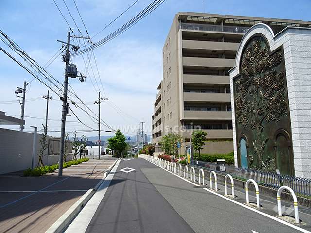 敷地西側の前面道路