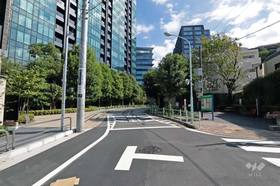 敷地南側の前面道路(西方面から)