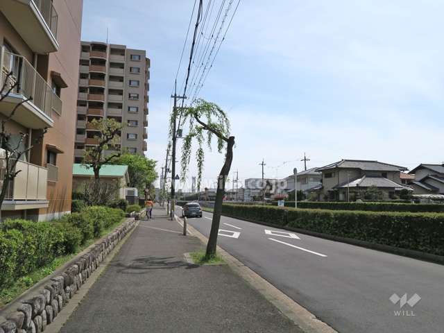 敷地西側の前面道路