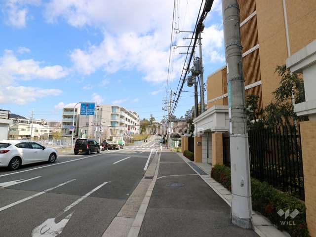 敷地北側の前面道路(南西側から)
