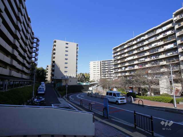 C棟の南側の様子。前棟との間には十分な間隔があります。