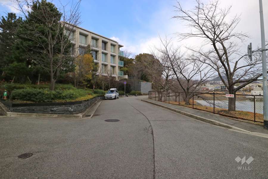 敷地東側の前面道路（南側から）