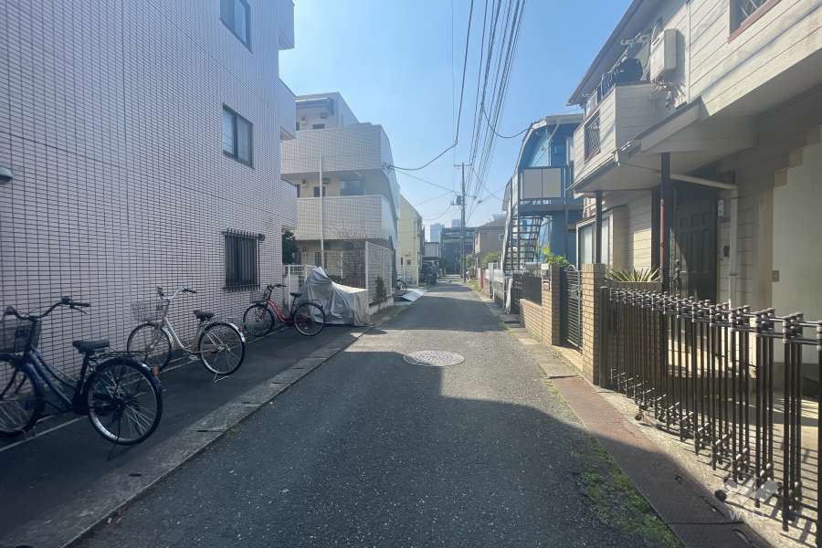 敷地の西側前面道路（北側から）