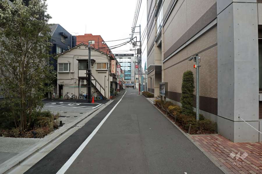 敷地の東側の前面道路（南側から）
