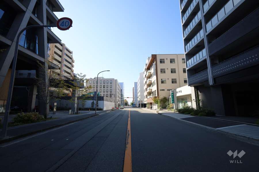 敷地南側の前面道路（東側から）