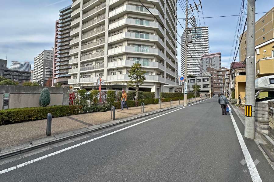 敷地の東側前面道路（南側から）