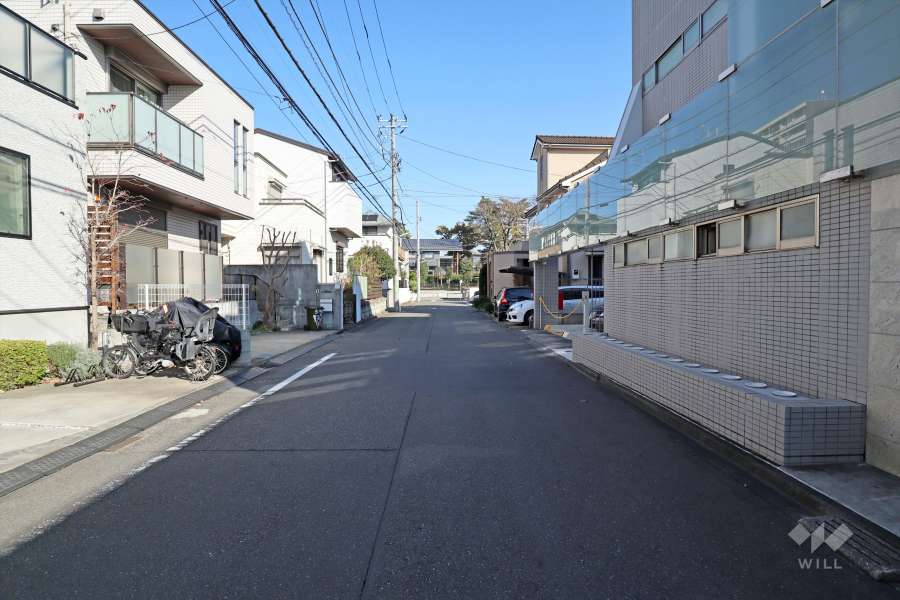 敷地北側の前面道路(西側から)