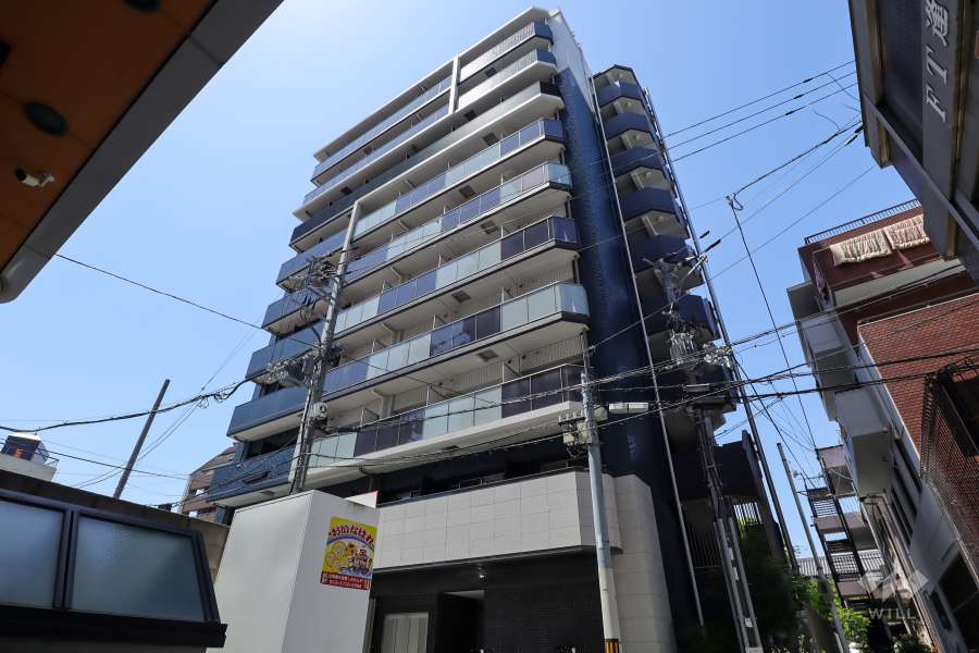 プレサンスTHE天王寺逢坂トゥルーの外観（北東側から）