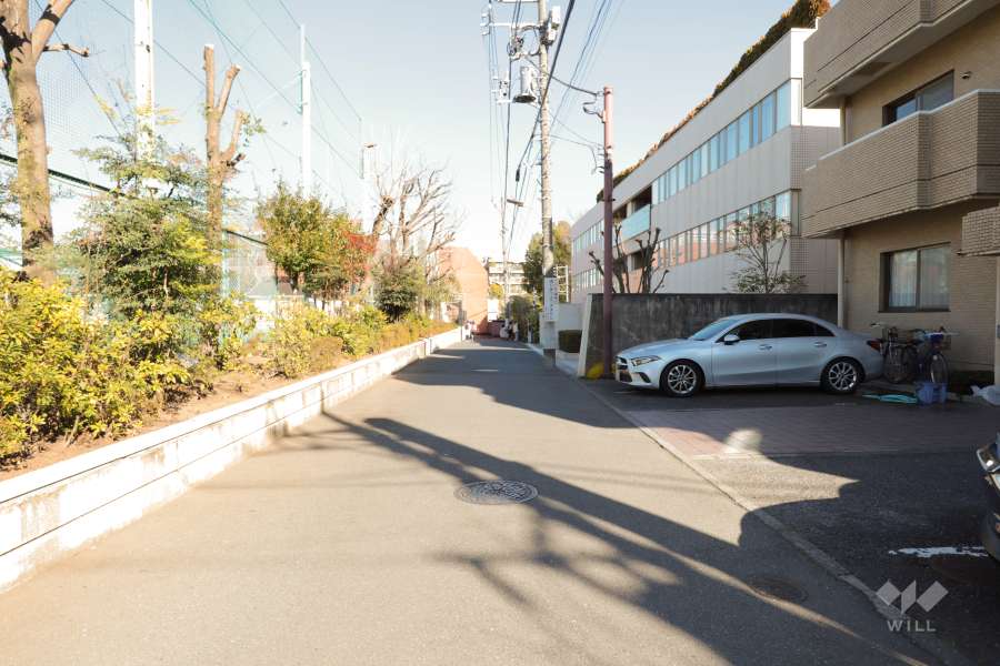北側の前面道路(西側から)