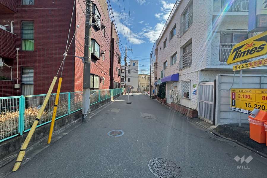 敷地北側の前面道路（西側から）