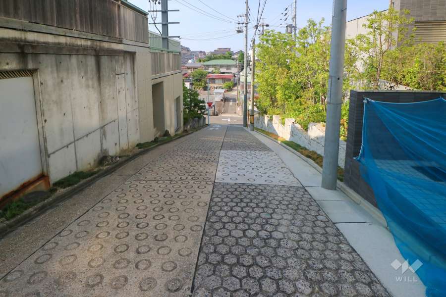 敷地西側の前面道路（南側から）