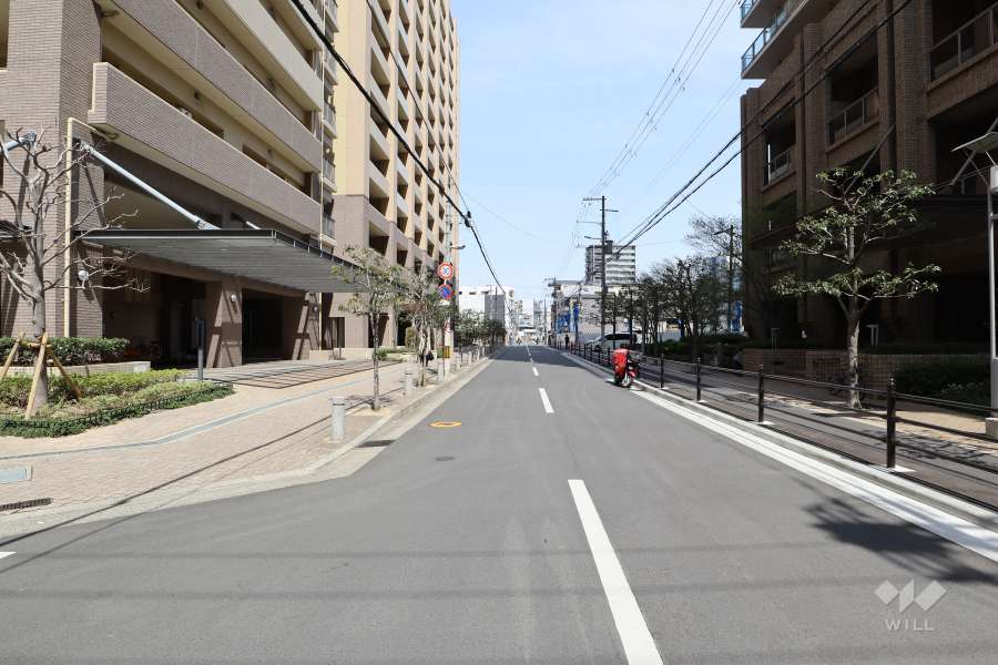 敷地東側の前面道路（南側から）