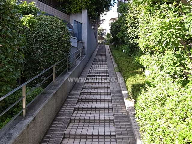 駐輪場に続く緑豊かなアプローチ