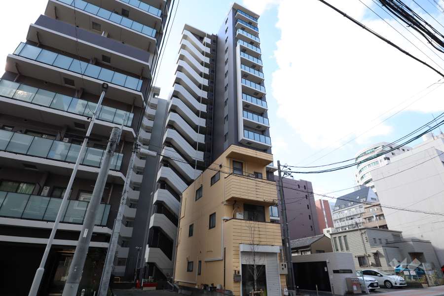 プレサンスレイズ金山アクスの外観（北東側から）