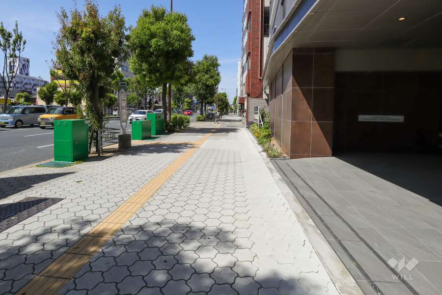 敷地西側の前面道路（南側から）