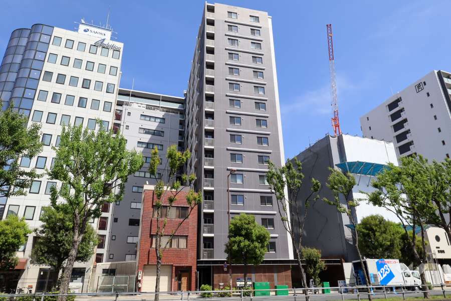 サンクレイドル夕陽丘ザレジデンスの外観（北西側から）