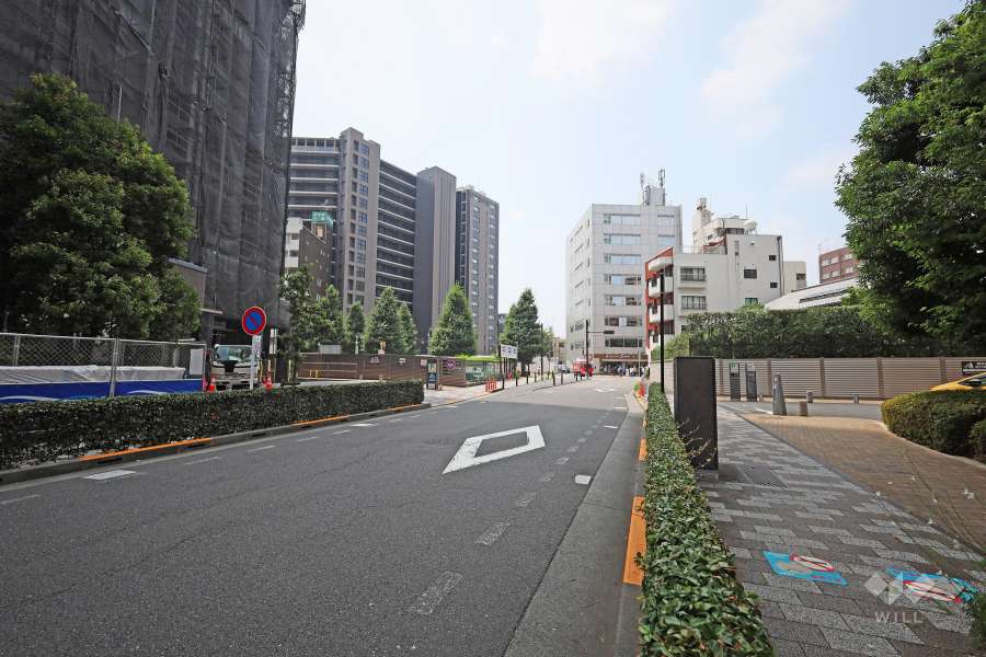 敷地北側の前面道路（西側から）