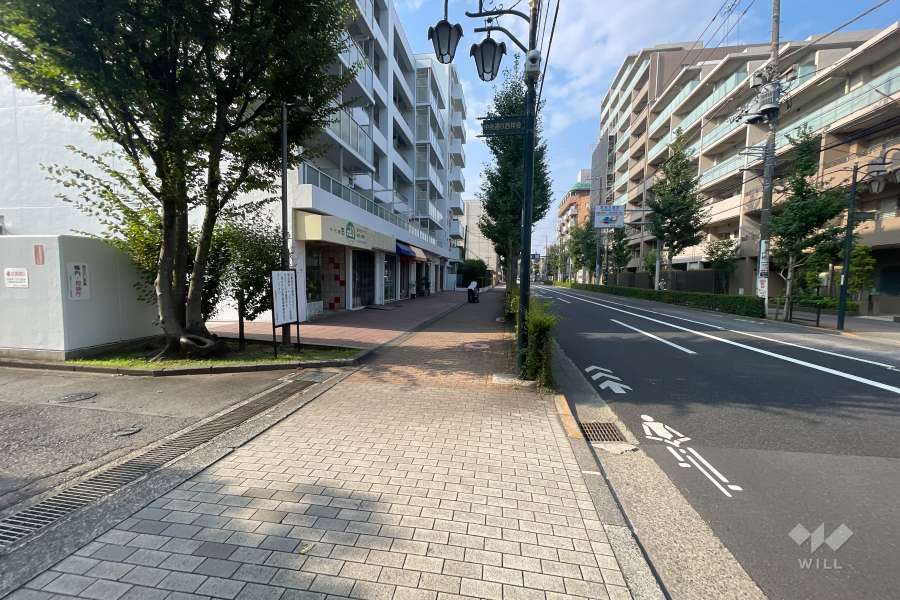 敷地北西側の前面道路
