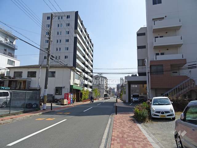 敷地南側の前面道路（西側から）