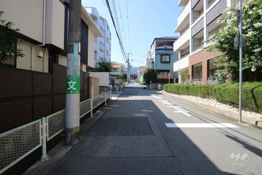敷地西側の前面道路（南側から）