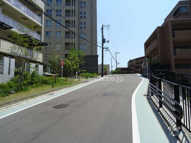 敷地南側の前面道路（西側から）